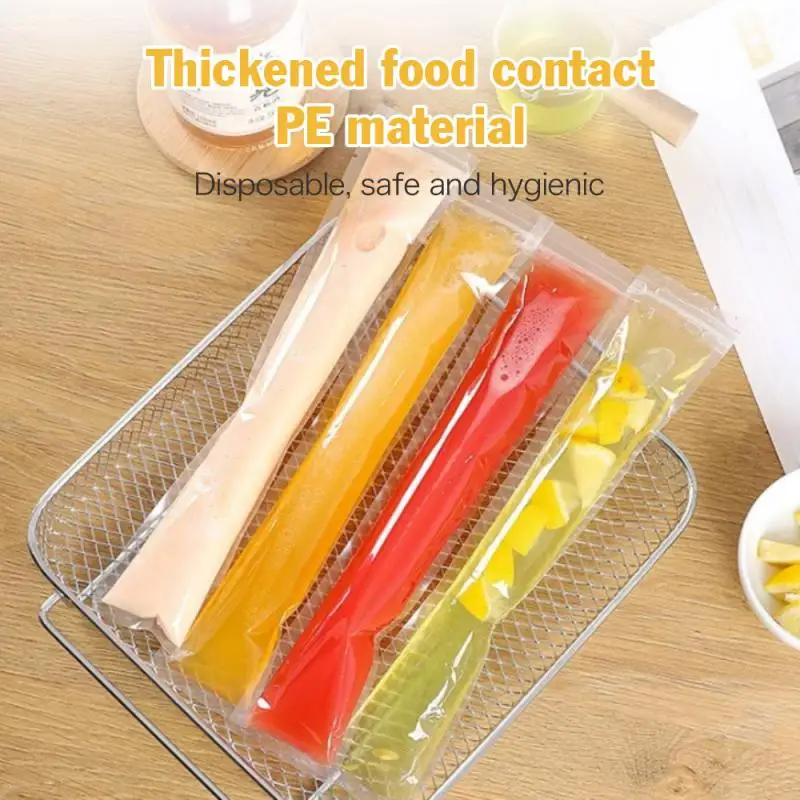 Disposable Ice Popsicle Bag Ice Pop Mold Bags Transparent Ice Cream Juice Chocolate Ice Bags Cool Kitchen Accessories