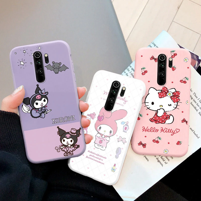 Cartoon Kuromi Melody Cinnamoroll Phone Case for Xiaomi Redmi Note 8 Pro Back Girl for redmi note 8 pro Anti-drop Silicone Cases