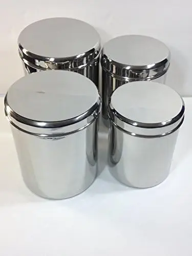 

Qualways Jumbo Stainless Steel Kitchen Canister Set of 4 (Set of 4), 6.5 lb, 5 lb. 4 lb and 3 lb canister set Dishes ceramic