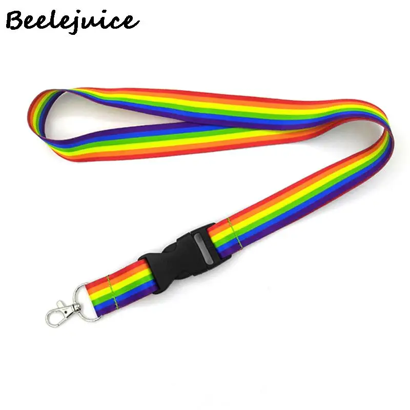 Homosexuality Rainbow Fashion Lanyard ID Badge Holder Bus Pass Case Cover Slip Bank Credit Card Holder Strap Card Holder Gifts