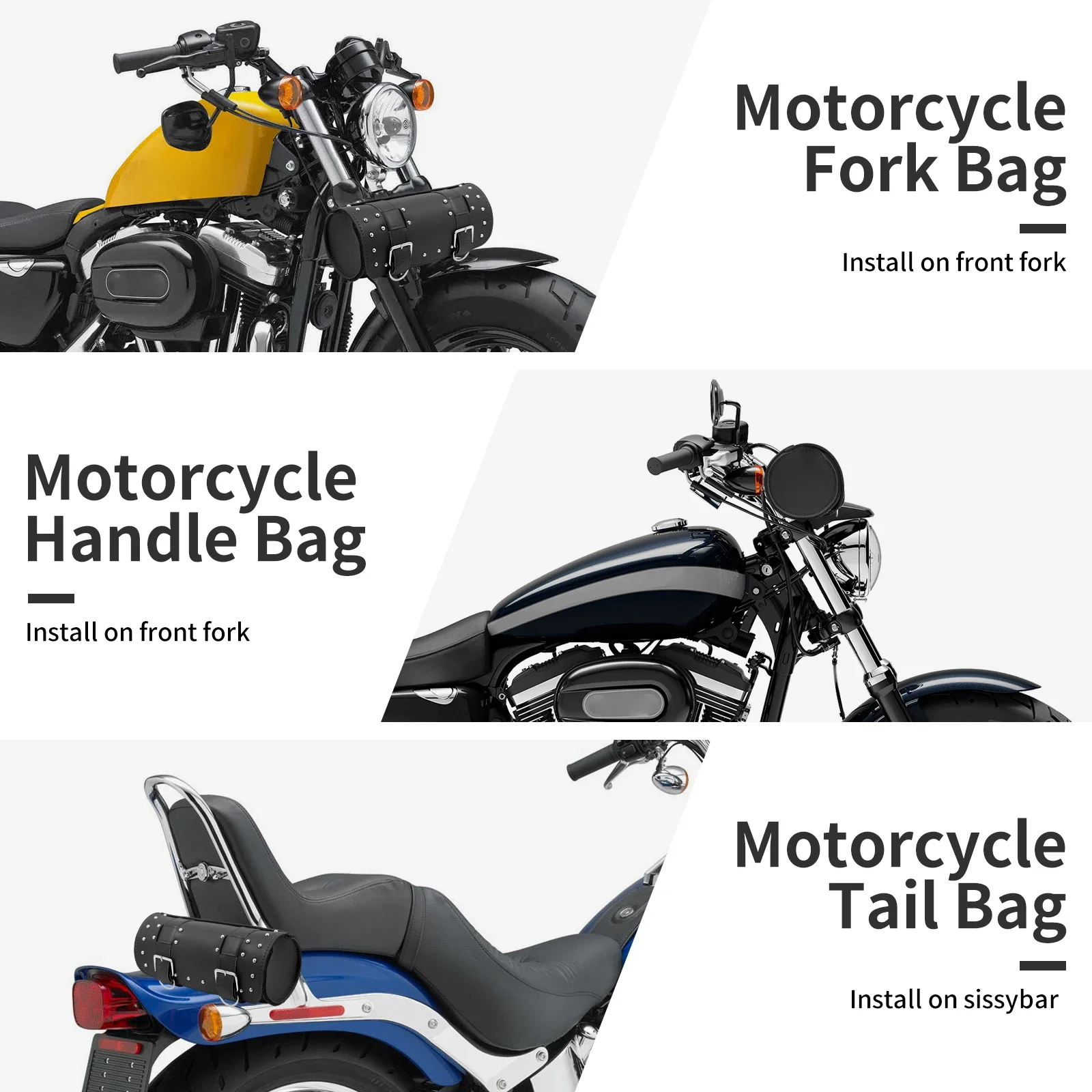 Borse per attrezzi universali per Harley Dyna Fat Bob Sportster Touring Road King moto Storage bagagli borsa a coda laterale in pelle PU