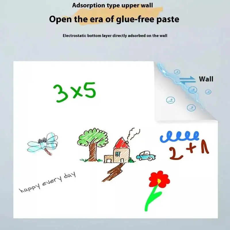 Latest New Electrostatic Whiteboard Sticker Reusable PP Teaching Graffiti Drawing Board Removable Household Erasable Whiteboard