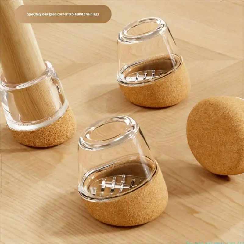 581C 4Pcs Chair Leg Protectors Foot Cover For Vibration Absorption And Easy Glides