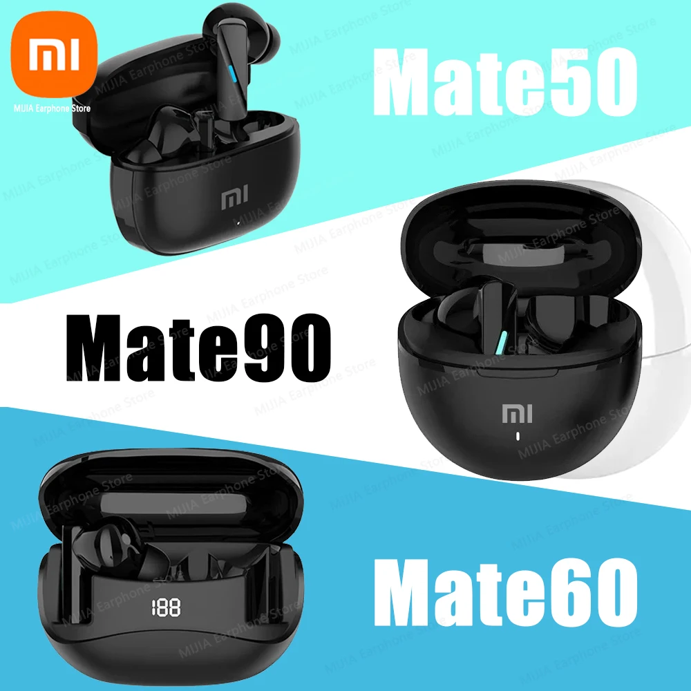 

XIAOMI Bluetooth Earphone Mate50/60/90 True Wireless Headphone HiFi Stereo Sound Touch Control Headset TWS InEar Earbud With Mic