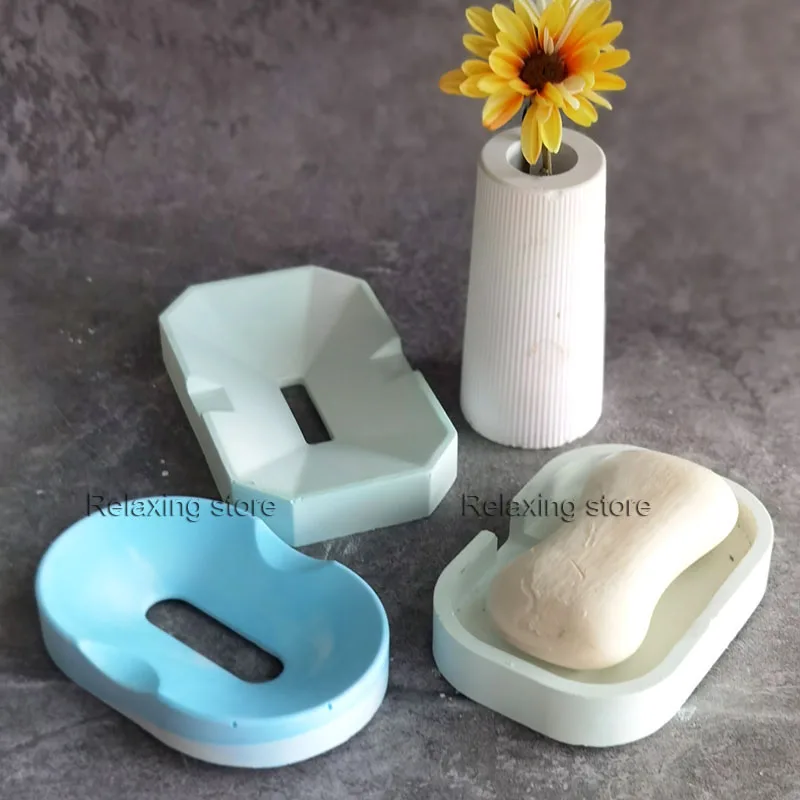 

Creative Oval Soap Storage Tray Concrete Silicone Molds DIY Cement Plaster Soap Box Holder Soap Dish Plate Resin Epoxy Mould