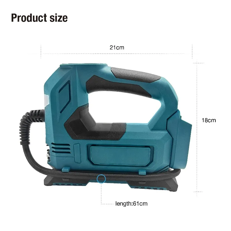 Portable Tyre Inflator Air Compressor with Digital Display Car Tyre Pump for Makita/Milwaukee 18V Batteries for Cars Sports Ball
