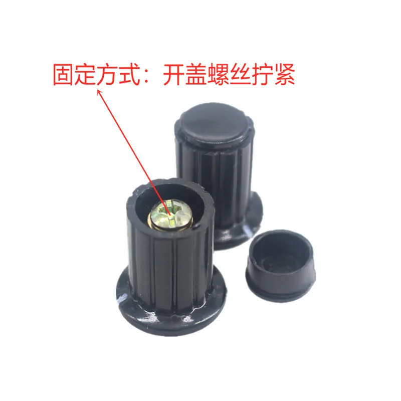2ชิ้น: ฝา kancing Knop สีดำ KYP16-16-4 4มม. เหมาะสำหรับ WXD3-13-2W หมุนปุ่มโพเทนชิโอมิเตอร์พิเศษ