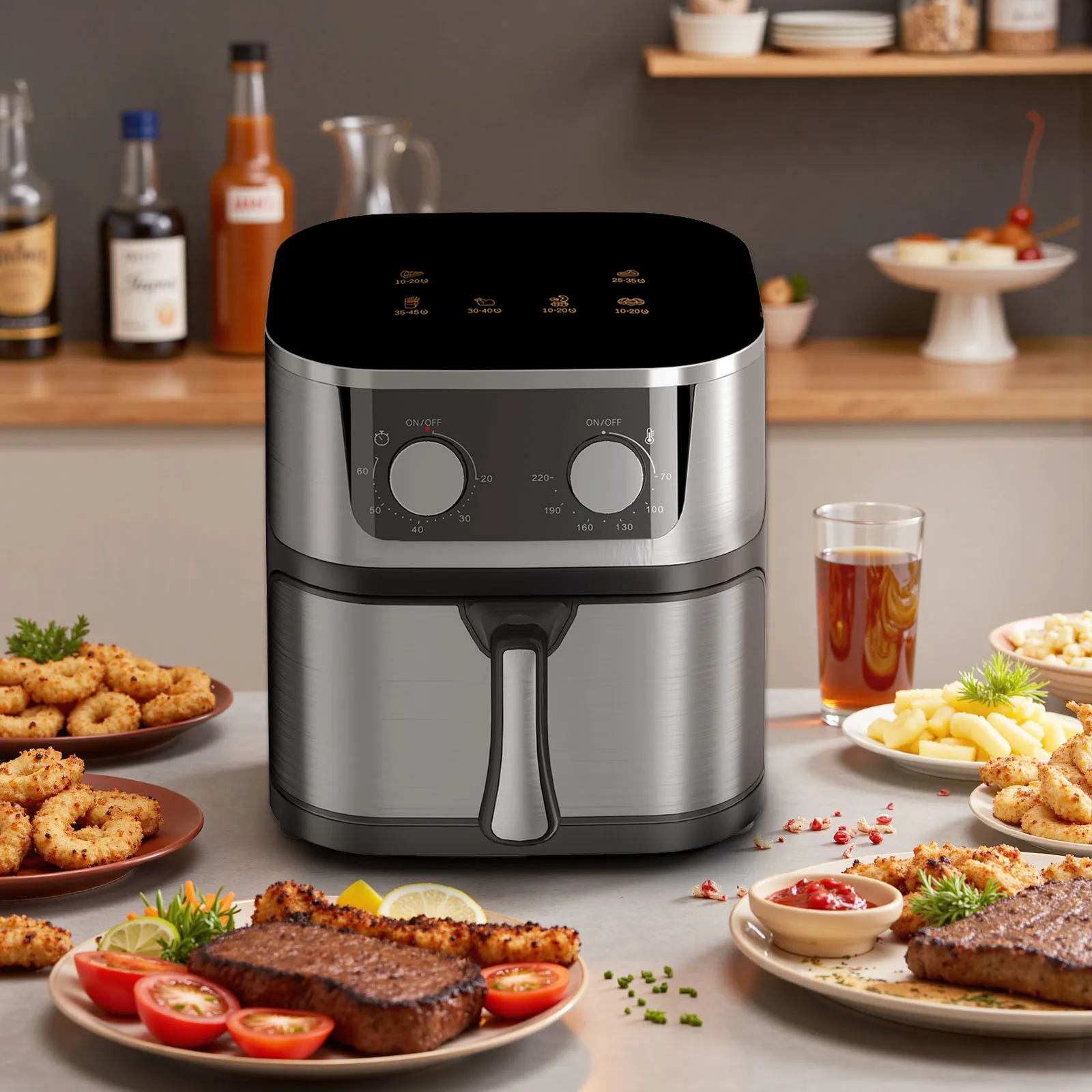 

2026 New Model Multi-functional7L Large-Capacity Stainless Steel Air Fryer | Rotary Knob Control, Oil-Free & Low-Fat, Essential