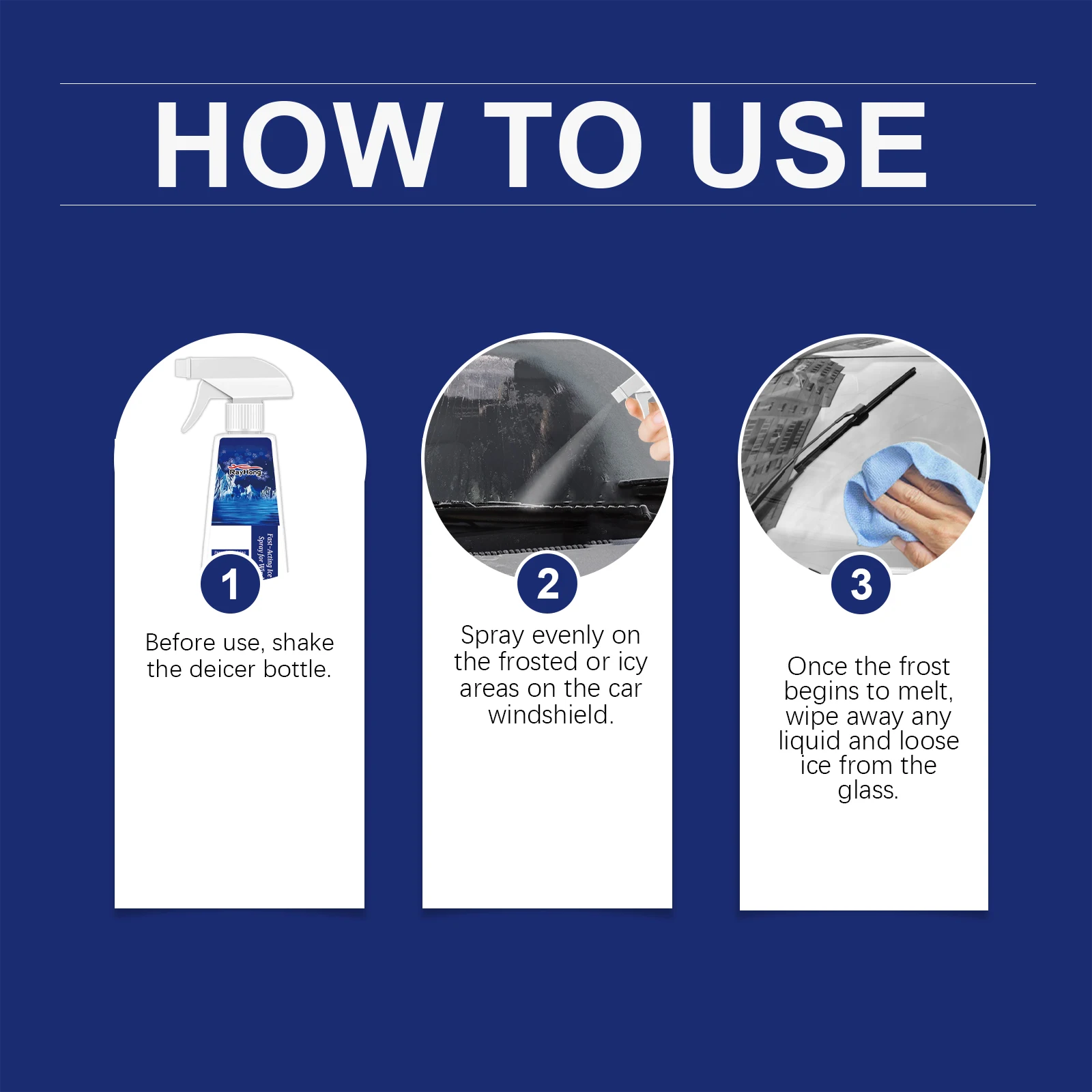 رذاذ مضاد للثلج 100 مل لزجاج السيارة مزيل الصقيع السريع مع مثبط التآكل يعمل في الطقس البارد القصوى للقيادة الآمنة في الشتاء #5