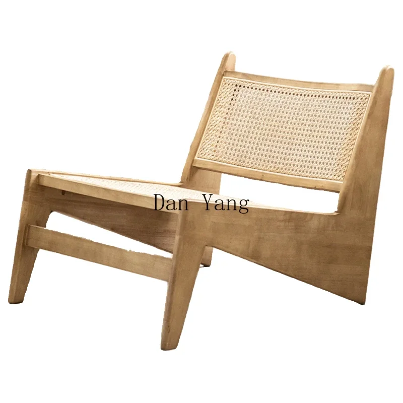 

YJ medieval rattan leisure chair Chandigarh kangaroo chair balcony recliner solid wood sofa chair