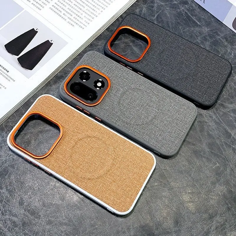 Etui na OnePlus 15 Invisible Magnetic Fabric Texture Leather Anti-fingerprint Cover For OnePlus 15 Shockproof Bumper Funda — zdjęcie produktu 3