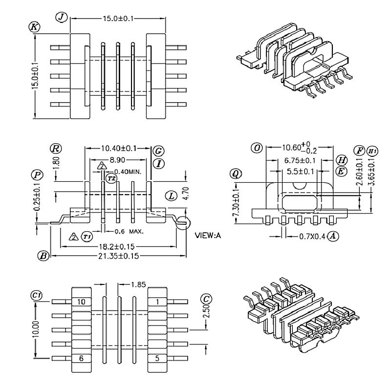 Rdzeń EFD15 wysokiej częstotliwości i szpulka smd H 5 + 5PIN 20 zestawów/partia