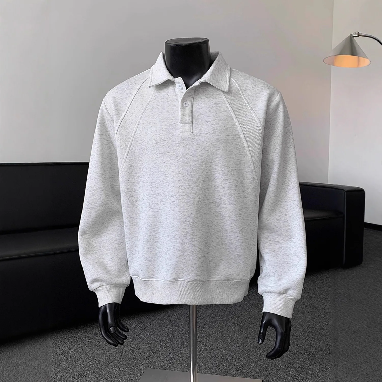 Splicing Polo Shirt Sweater Men's Commuter Silhouette Pullover
