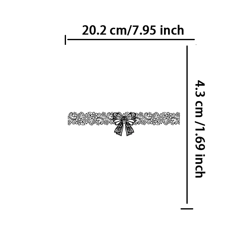 Renda busur Herbal jus stiker tato setengah lengan dada tahan air tato sementara palsu seksi Collarbone Hotwife Y2K seni Punk hadiah