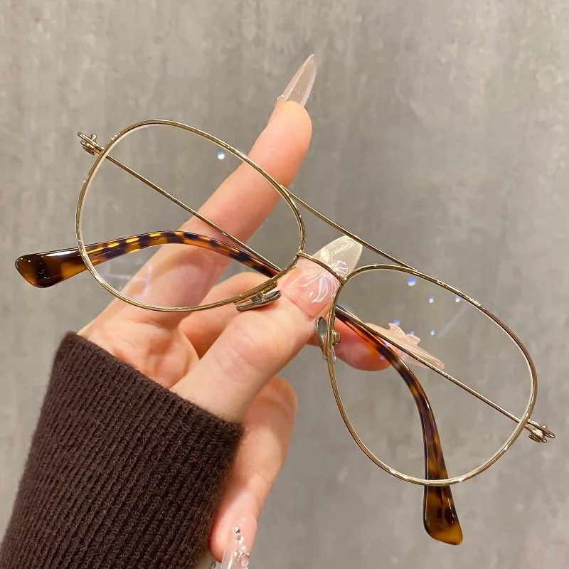 

F·DRACON Ultra Light Titanium Eyeglass Frame Fashionable Double Beam Men's And Women's Eyeglass Frame Retro Optical Frame 30918Y