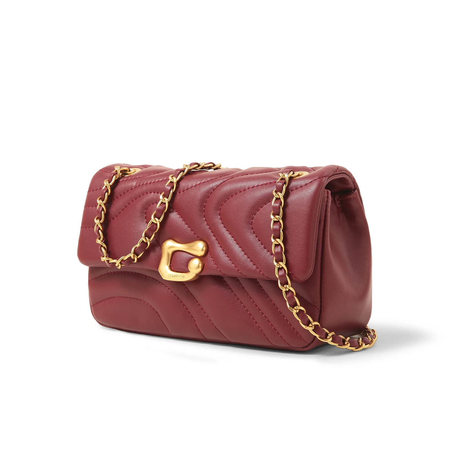 ITAMOOD Genuine Leather Embroidered Chain Bag, Exquisite and Fashionable Crossbody Bag, Daily Commuting Shoulder Bag