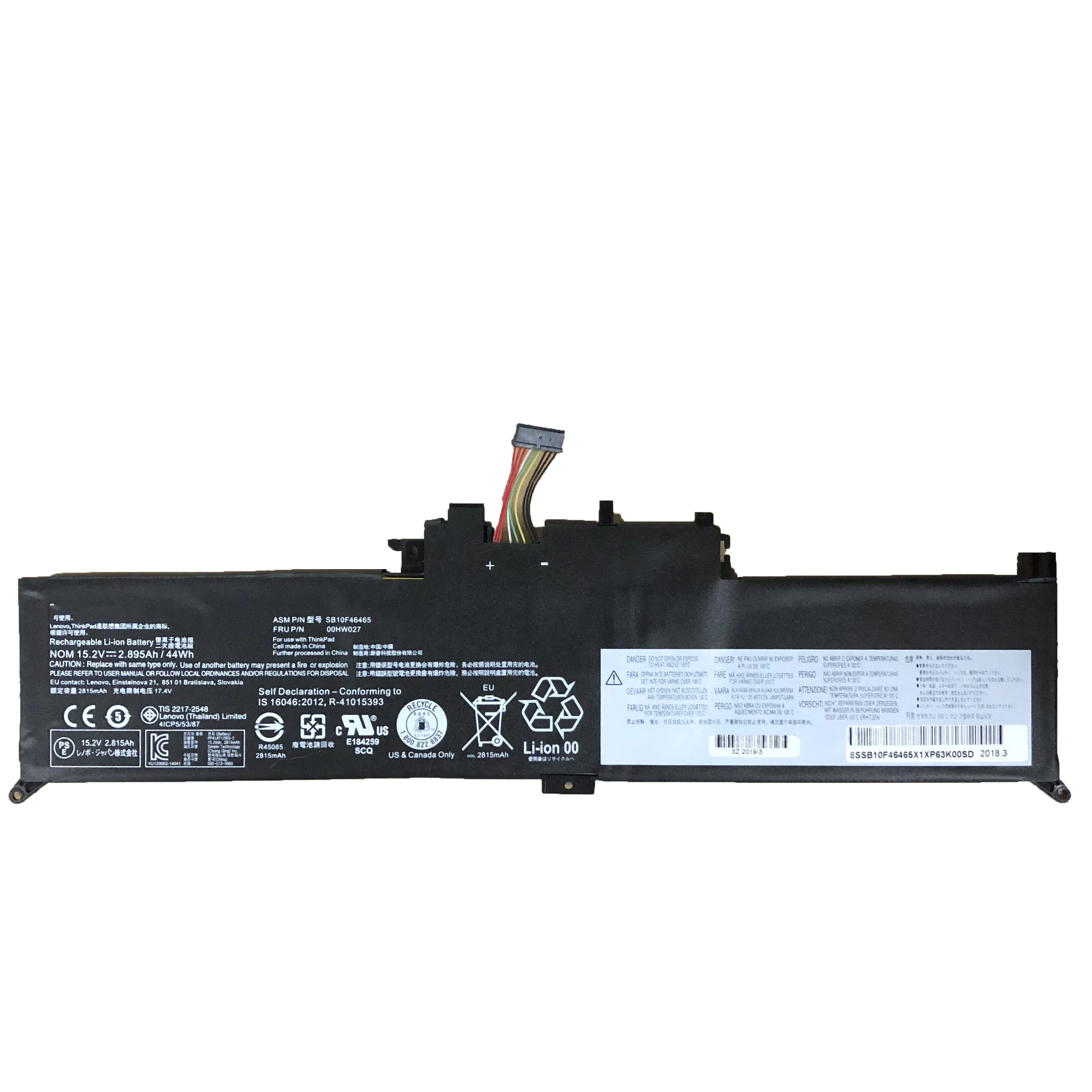 Imagem -03 - Original 00hw026 00hw027 Bateria do Portátil para Lenovo Thinkpad Yoga 260 15.2v 44wh 2950mah 00hw026 00hw027