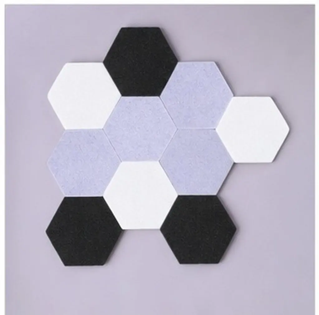 12Pcs Acoustical Wall Panels Flame Retardant Soundproofing Board Hexagon Acoustic Panel Noise Reduction Tool for Ktv Studio