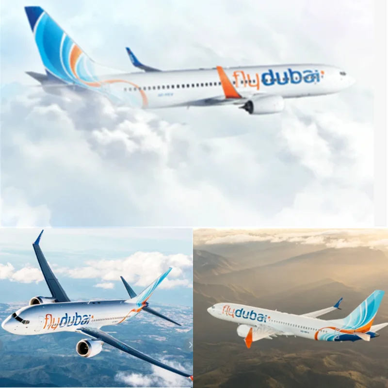 جديد 1/85 مقياس طائرة آسيوية B737 ماكس طائرة يطير دبي الخطوط الجوية الشرق الأوسط مع ضوء دييكاست طائرة لعبة مجسمة جمع