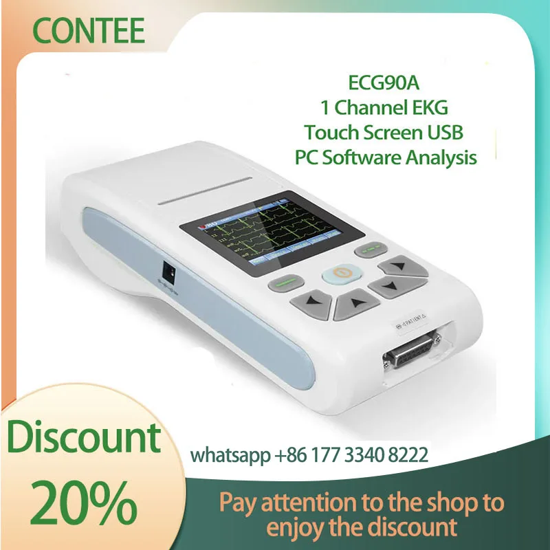 CONTEC 12-Channel ECG/EKG Machine Electrocardiograph, PC software, Touch Screen ECG90A ECG 90A