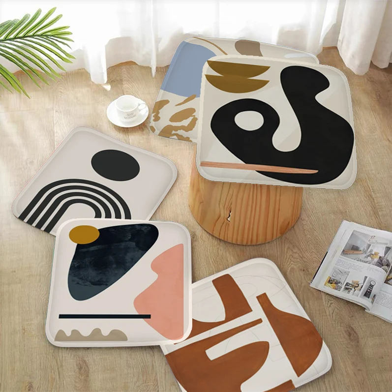 Abstract shape lines Modern Minimalist Style Plush Cushion Home Back Cushion Soft Comfortable 50x50cm Chair Mat Pad