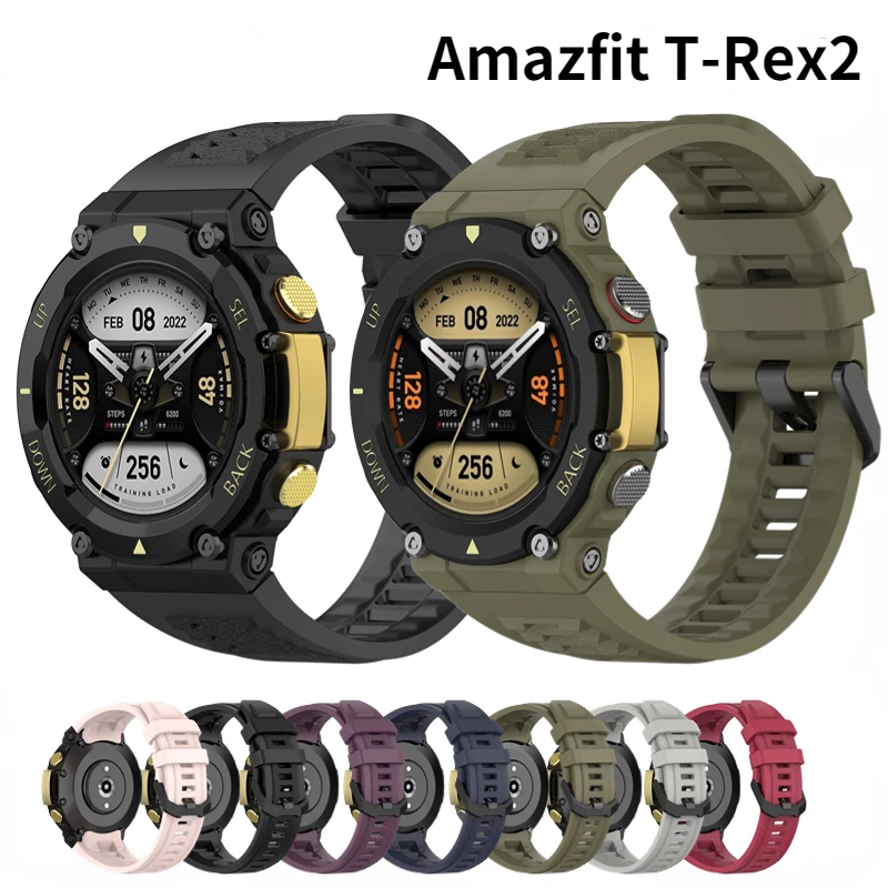 Silicone Strap For Amazfit T-Rex 2 Original Sports outdoor Breathable Bracelet Wristband Correa for Huami Amazfit T-Rex 2 Belt