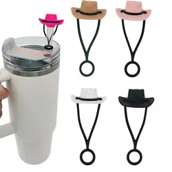 Silicone Cowboy Hat Straw Covers Cap Compatible For Stanley Cup 30 40 oz Cowgirl Hat Straw Topper Protector Lid  Accessories