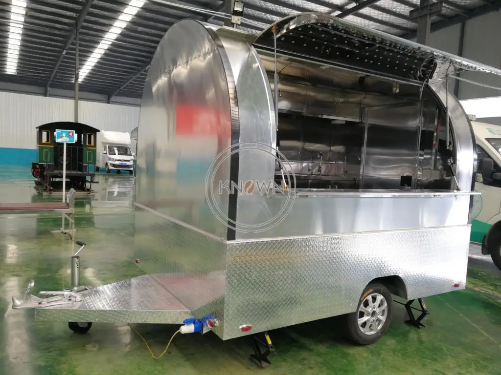 Best selling stainless steel food cart mobile food trailer ice cream store with free logo