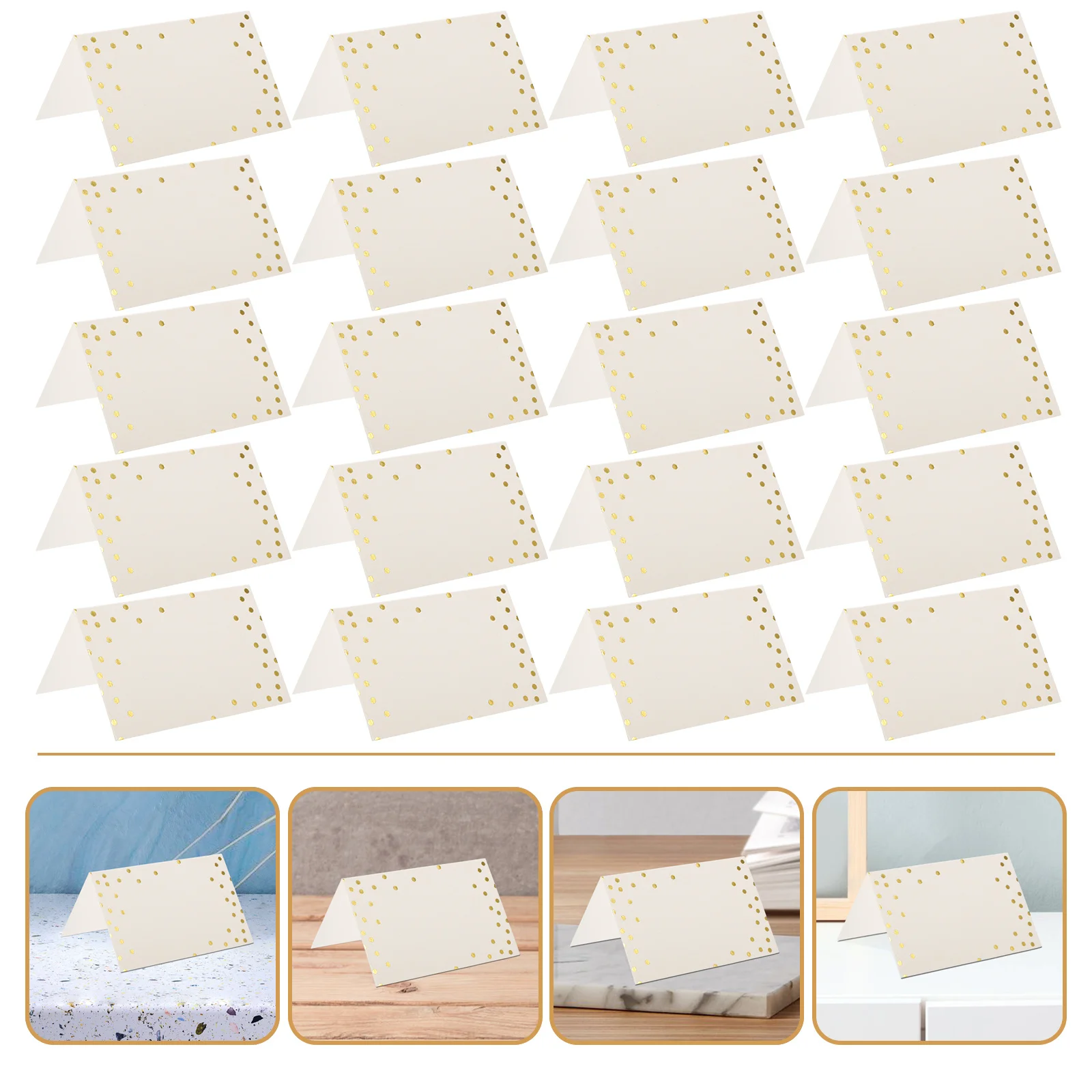 

50pcs Smooth Tent Sign For Banquet Place Table Setting Banquet Seating Blank Paper Name Cards For Table Setting Cards