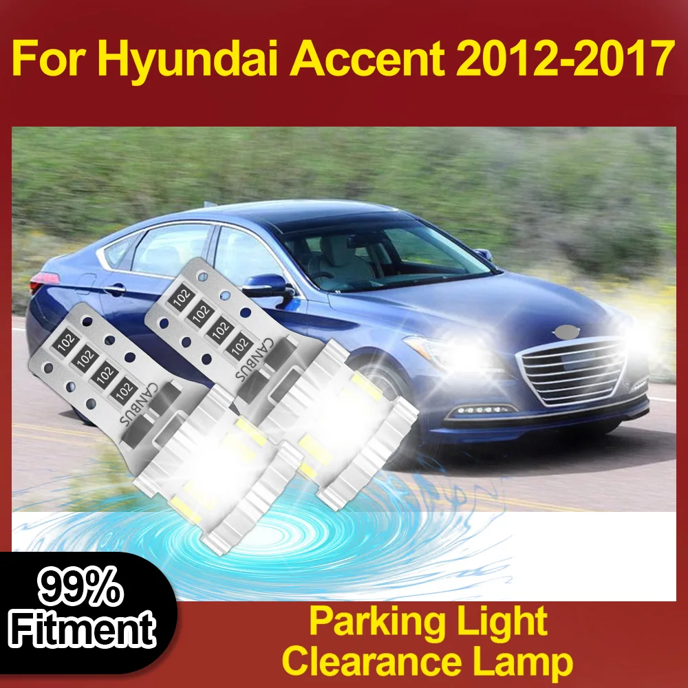 

3400LM W5W T10 Parking Light 12V Flashing Led Clearance Lamp Led to the Car Accessories 6000K White For Hyundai Accent 2012-2017