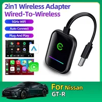 For Nissan GT-R For Android IOS CarPlay Dongle Adapter BT WiFi Auto Connection New Mini Carplay Smart Box 2in1 Wired To Wireless