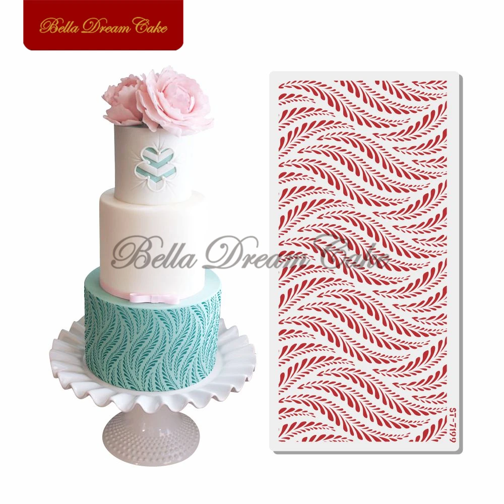 Wheat Harvest Pattern Lace Cake Stencil PET Chocolate Cake Border Template DIY Royal Cream Mould Cake Decorating Tools Bakeware