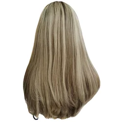 Hstonir-Perruque blonde bob sans colle pour femme, cheveux naturels lisses, coupe courte style européen, J002