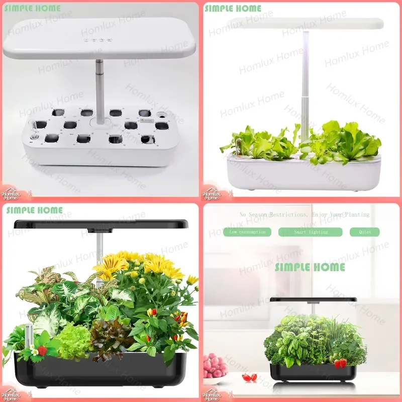 Hydroponic Growing System for Home Indoor Gardening with LED Grow Light Soilless Smart Planting Non-Toxic Vertical