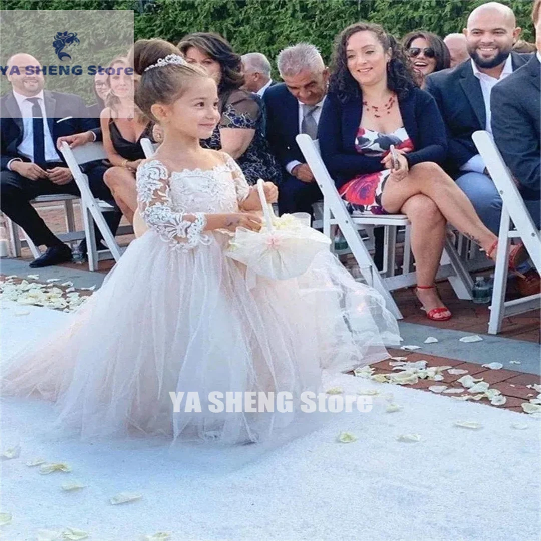 Wedding Party Holiday Maroon Applique Girls Flower Girls Dresses For Pageant Dresses Customize Tulle Lace Birthday Dress