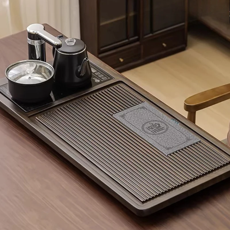 Nordic Chinese Tea Tray Drainage Drip Serving Ceremony Luxury Tea Tray Rectangle Hospitality Bandeja Madera Home Decorationgs 6