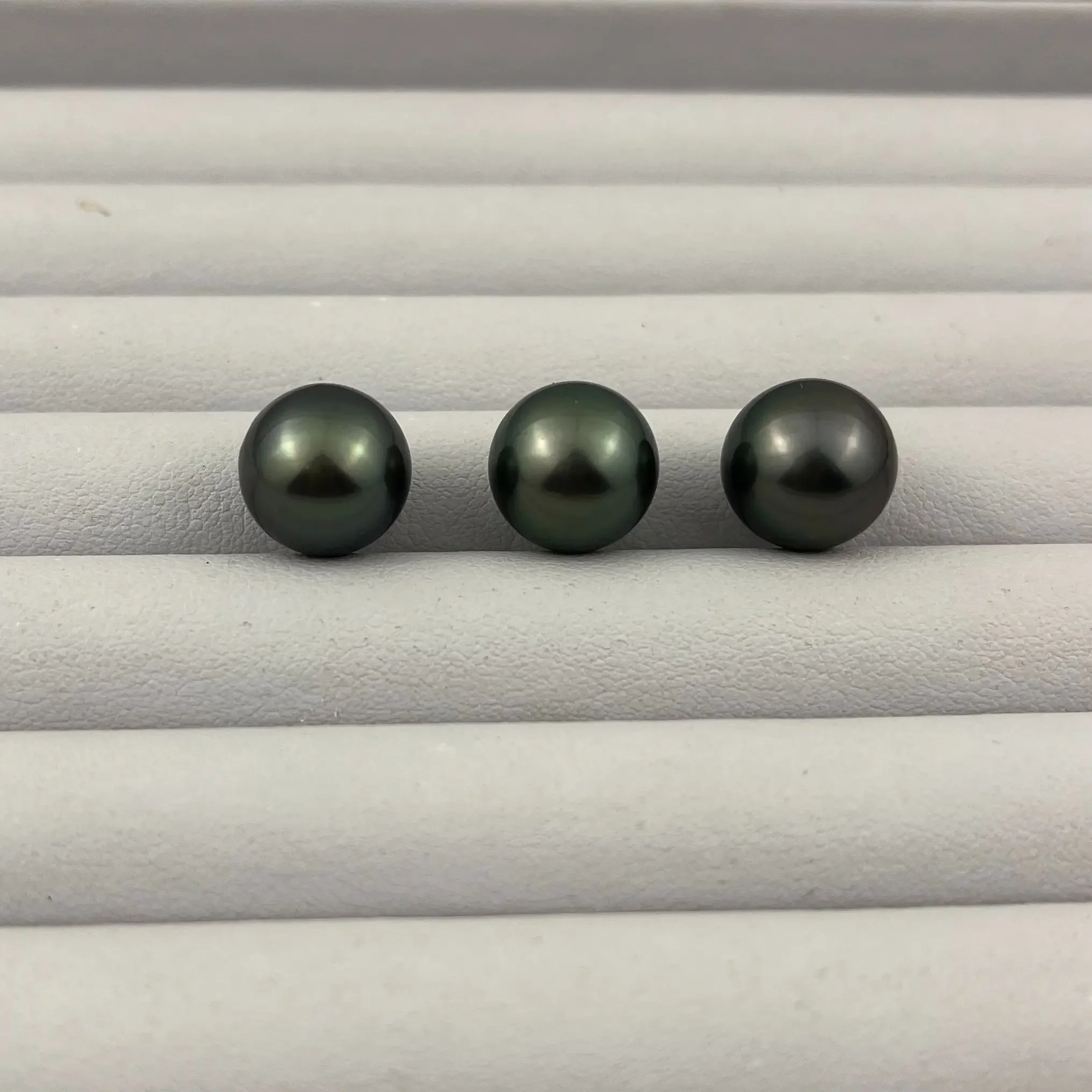 DSHIJOJ 12-12.5mm Saltwater Pearl Tihitian Pearl Loose Bead High Quality Perfect Round Black Pearl Fine Luster Bright