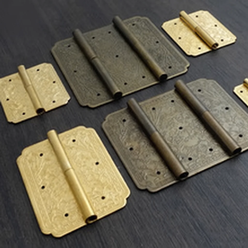 Chinese Style Brass Hardware Round Hinge Latch Decorative Wood Box Jewelry Case Antique Traditional Furniture Fitting