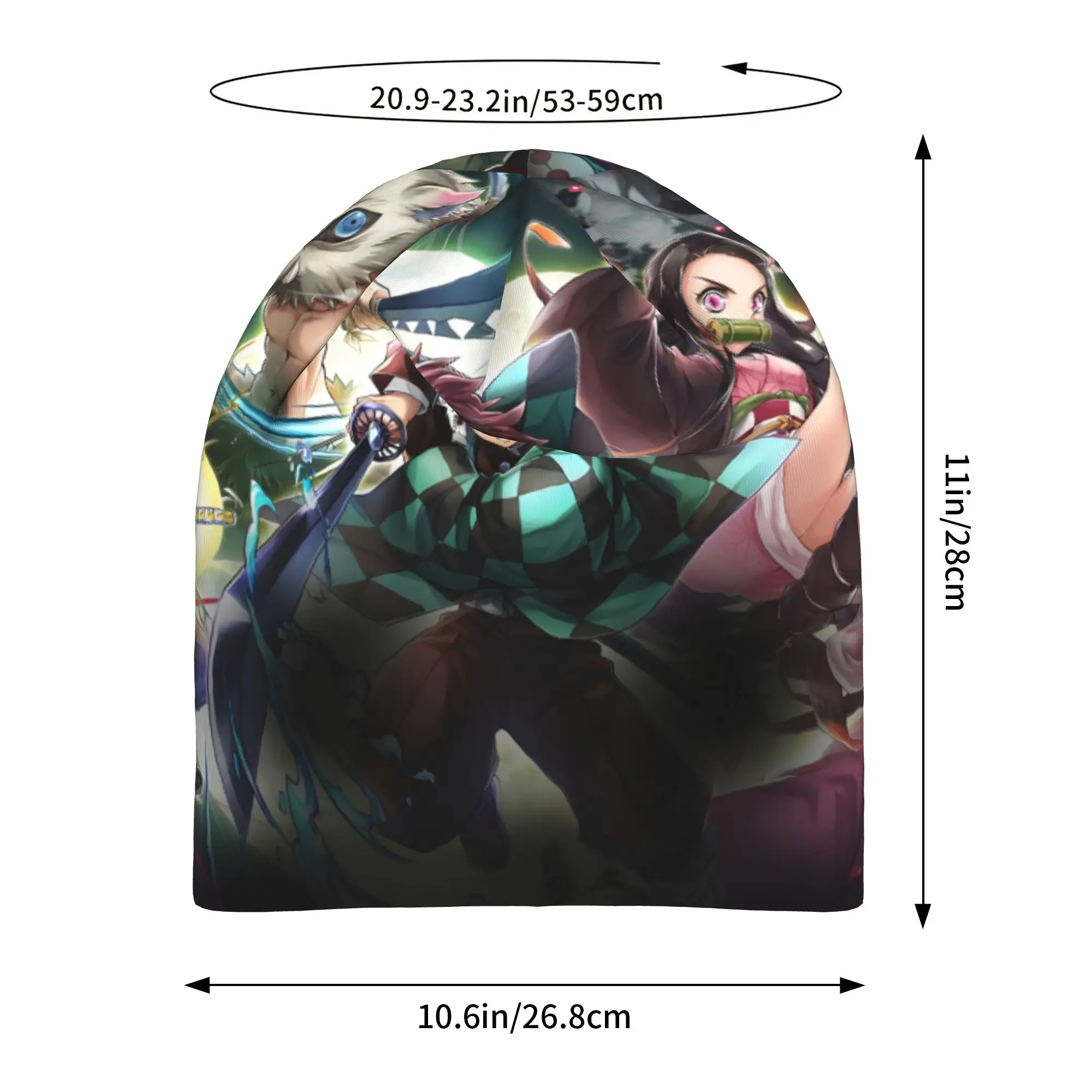 1 Piece  Outdoor Hats Demon Slayer Kimetsu no Yaiba Thin Hat Bonnet Special Skullies Caps Men Women's Earmuffs