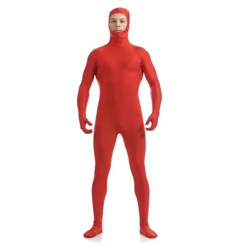 Zentai novo adulto terno de corpo inteiro para o dia das bruxas homens segunda pele compressão apertada náilon elastano bodysuit trajes cosplay