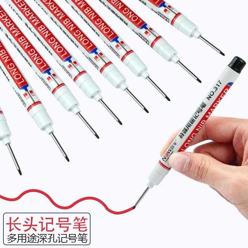 

1pc 20mm Deep Hole Long Nib Head Markers For Metal Perforating Pen Waterproof Bathroom Woodworking Decoration Multi-Purpose