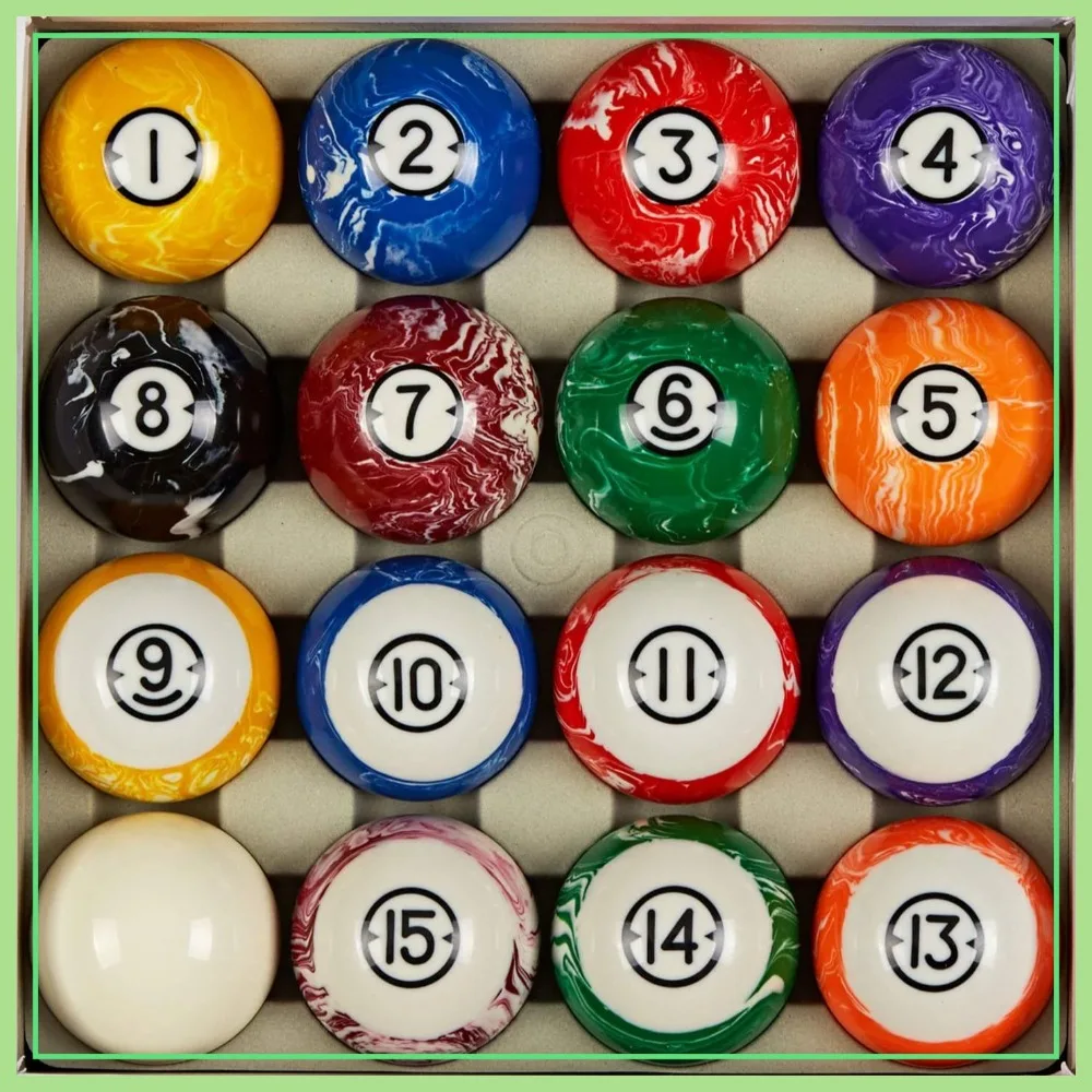 

Collapsar Deluxe 2-1/4" Billiard Pool Balls Marble-Swirl Style, Complete 16 Ball Set (Multiple Styles)