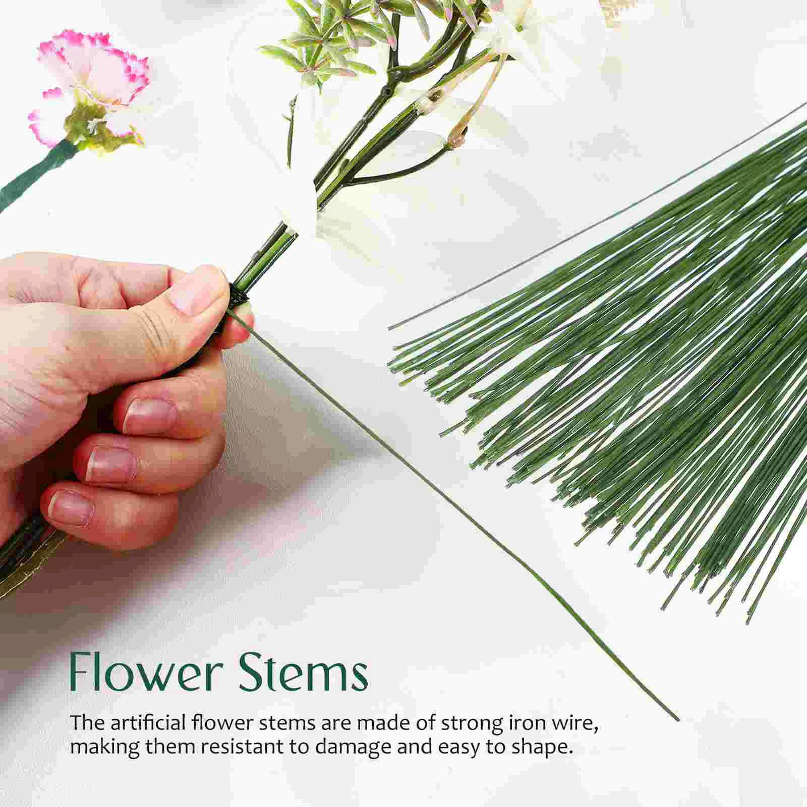 150 Pcs Bouquet Stems Flower Tape For Bouquets Floral Wire Faux Flowers Artificial Iron