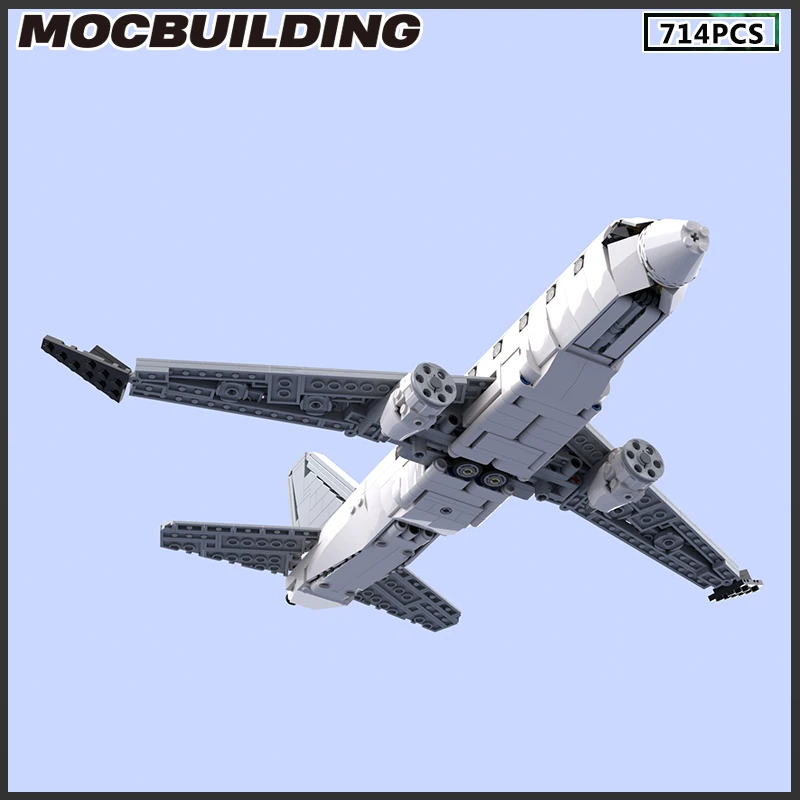 MOC Building Blocks Jet Plane Airliner 1:80 scala modello modulare mattoni fai da te assemblare giocattoli regali di natale regalo di compleanno