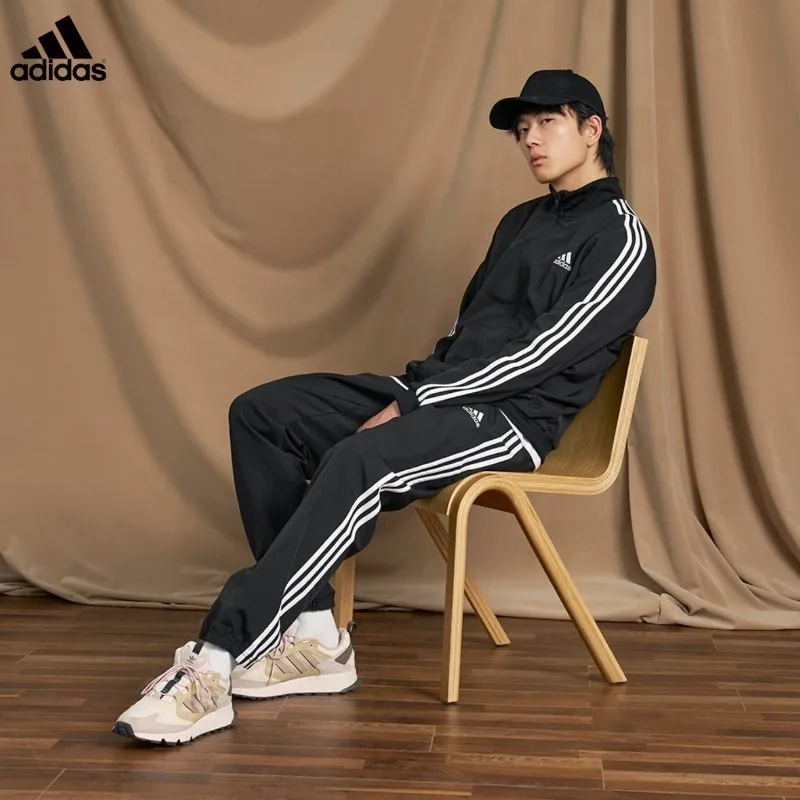 Adidas Quick-drying Stand-up Collar Sports Casual Long-sleeved Suit Comfortable and Stylish Sports Suit GK9950