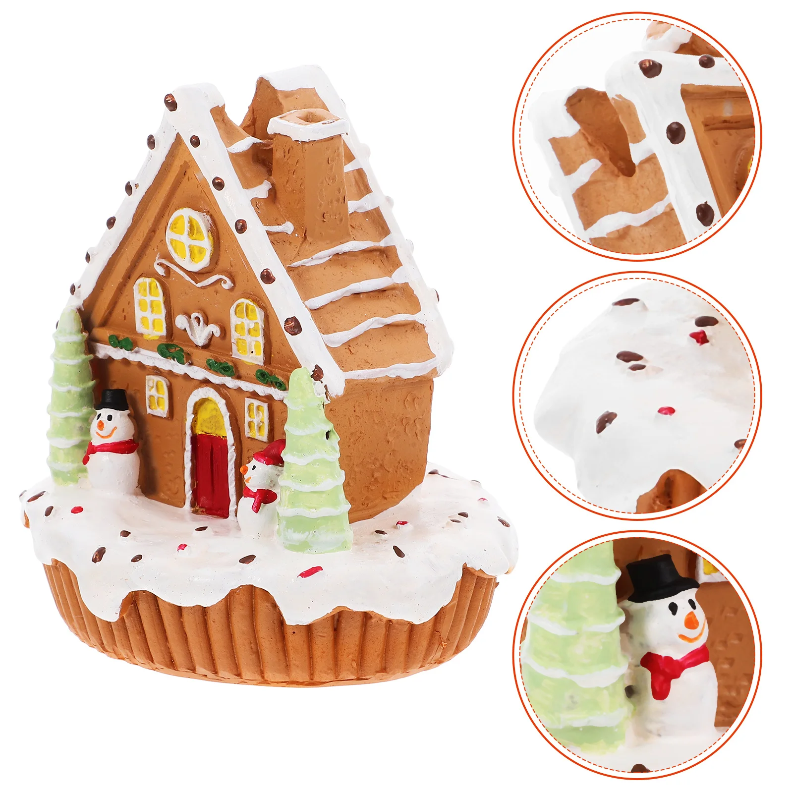 

Christmas Snow House Ornament Resin Miniature Xmas Village House Centerpiece Table Decoration Xmas Holiday Micro Landscape Decor