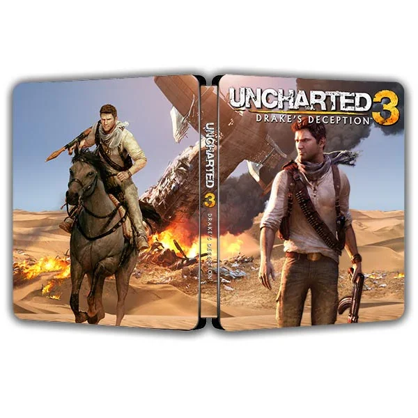 Uncharted 3 Drake's Deception PS3 Retro Edition Steelbook ONi Fantasy Box (disco de juego no incluido)