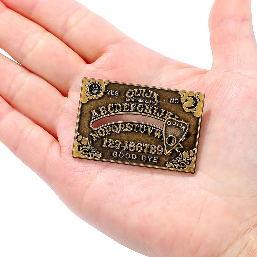 Ouija Board Brooch Creative Vintage Interesting Moveable To Choose Sun or Moon Badge Birthday Party Jewelry Presents