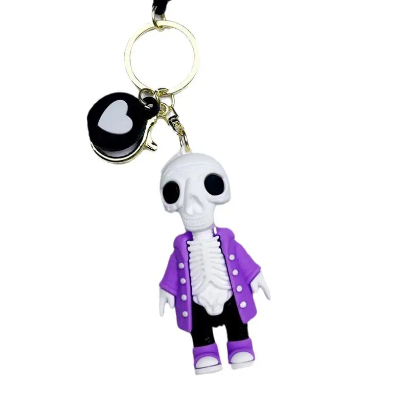 Skeleton Keychain Gothic Spooky Skeleton Figure Keyring 8cm/3.15inch Key Chain Ring Jewelry Backpack Purse Pendant Skeleton