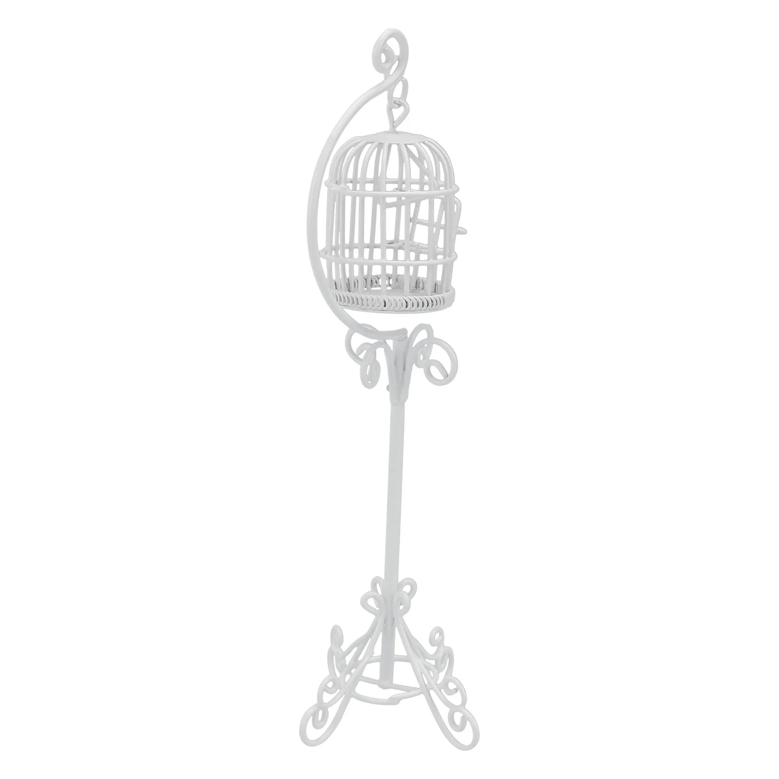 

Miniature Metal Birdcage House Accessories Toy with Support Balcony Adornment Bracket Cages